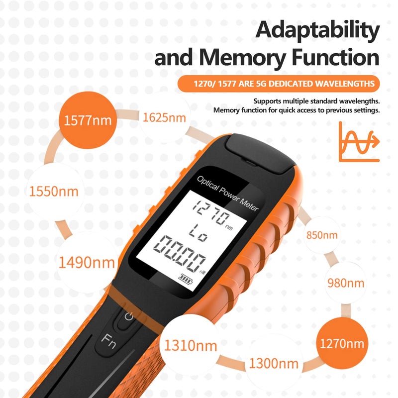 YGGYM Mini Optic Fiber Cable Tester with 400mAh Lithium Battery, Optical Fiber Power Meter for FC/SC/ST Universal Connector - Image 4